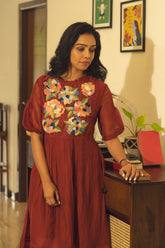 Poppy Dress - Ruby Maroon